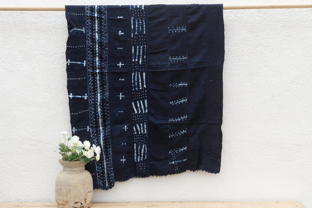 Shadow Bloom Indigo Mud Cloth