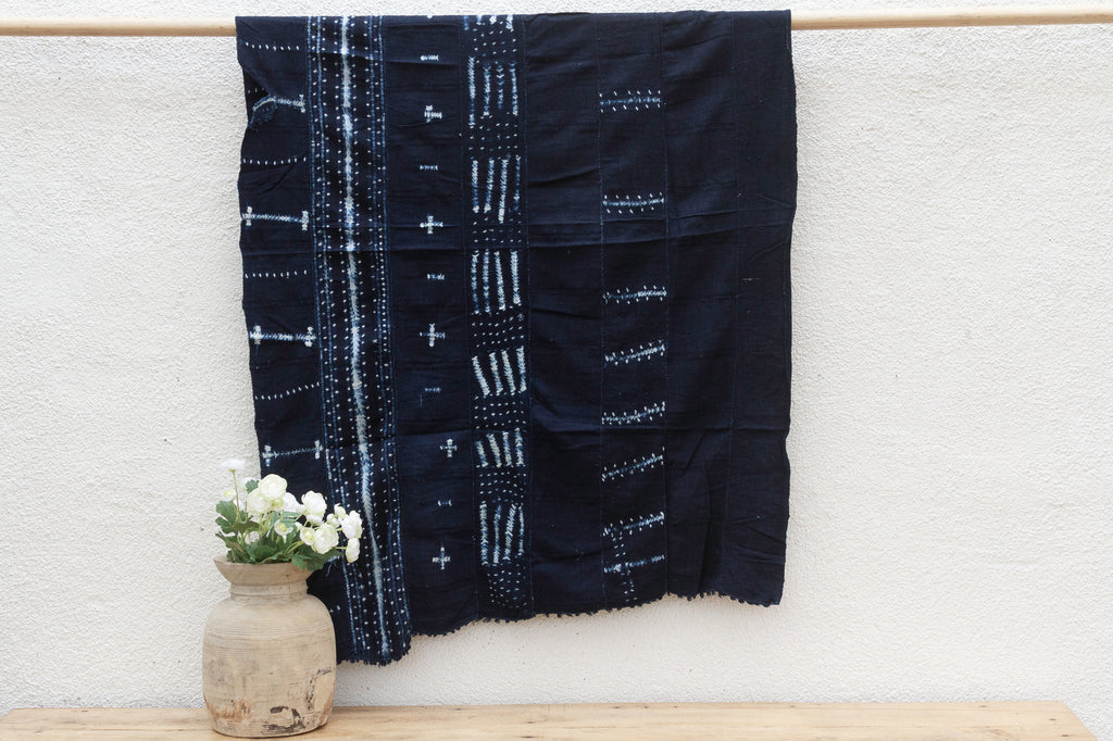 Shadow Bloom Indigo Mud Cloth