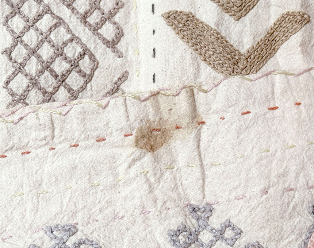 Harmonious Lavender Hand-stitched Cotton Tribal Kantha Throw