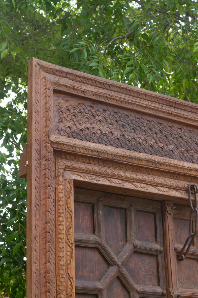 Antique Indian Haveli Portal Carved Teak Door (Trade)