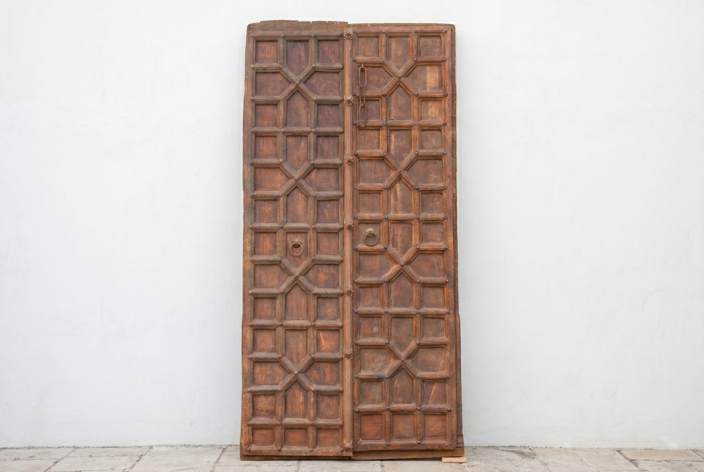 Antique Indian Haveli Portal Carved Teak Door (Trade)