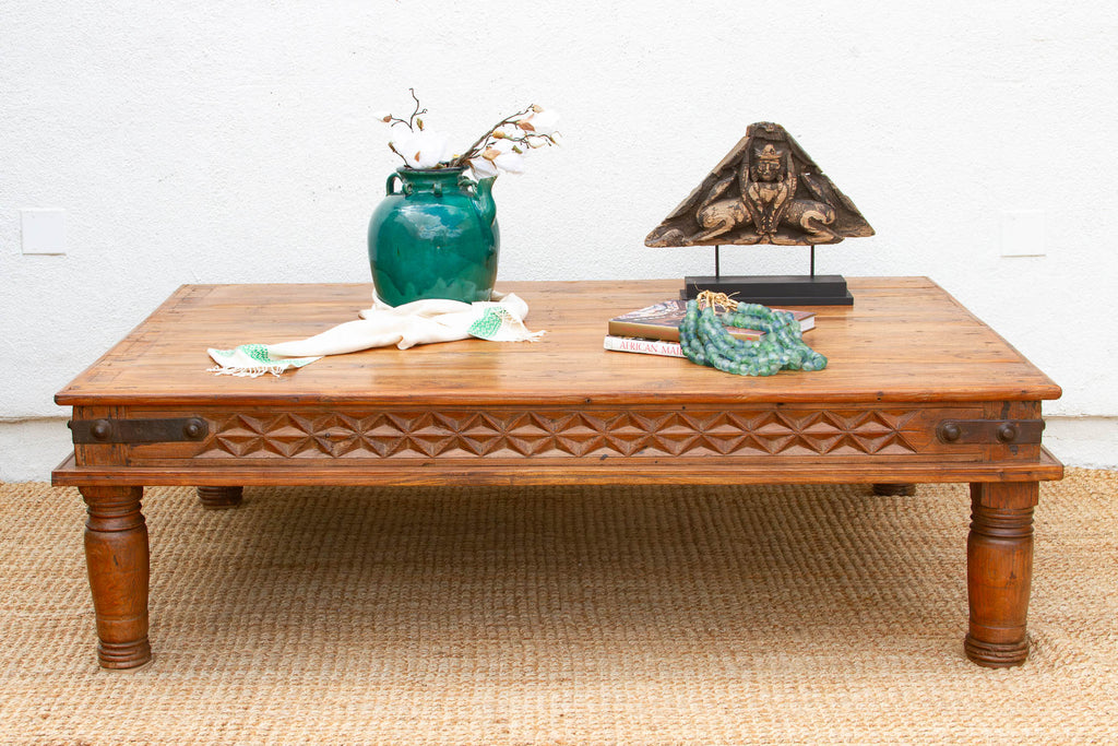 Grand Takhat Large Indian Teak Coffee Table (Trade)