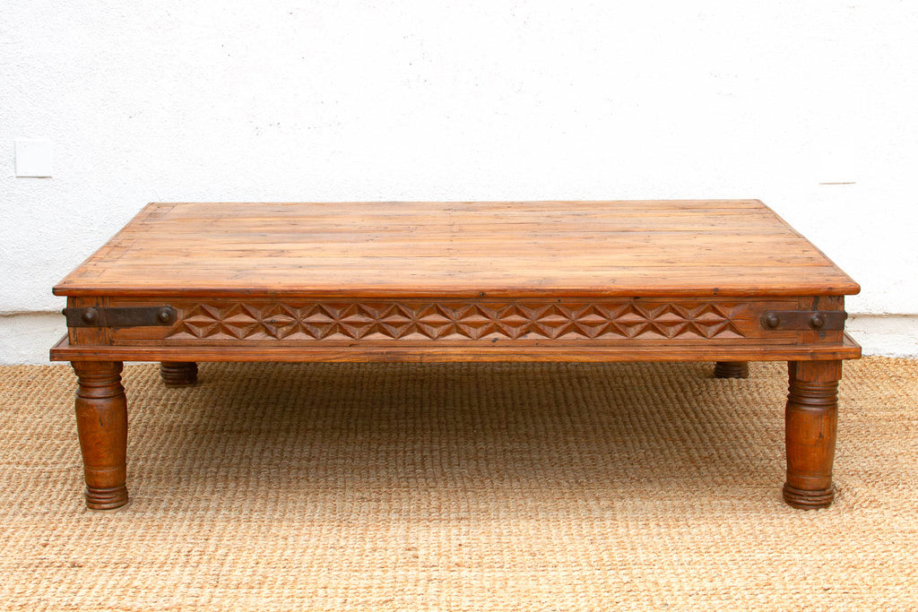 Grand Takhat Large Indian Teak Coffee Table (Trade)