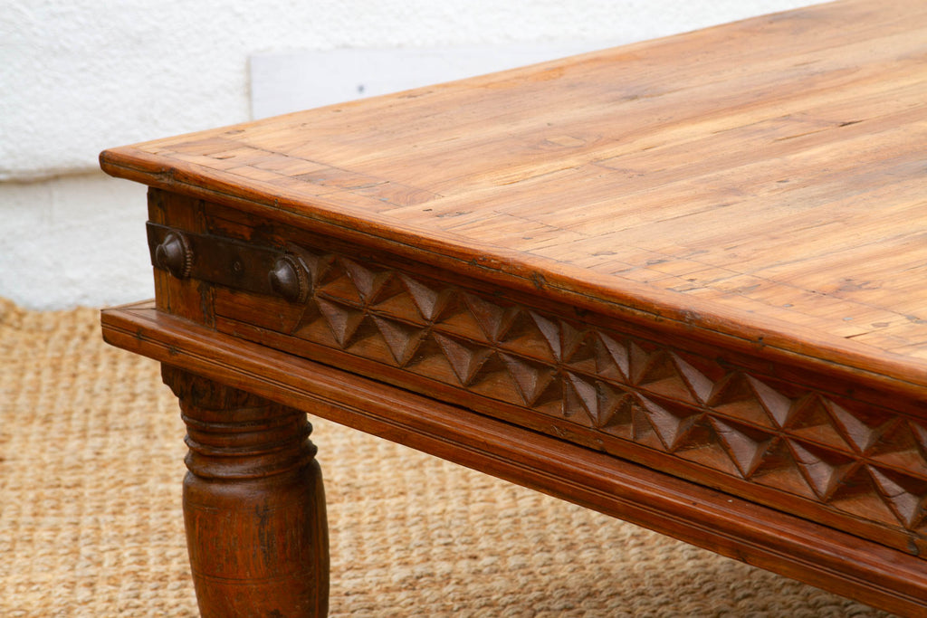 Grand Takhat Large Indian Teak Coffee Table (Trade)
