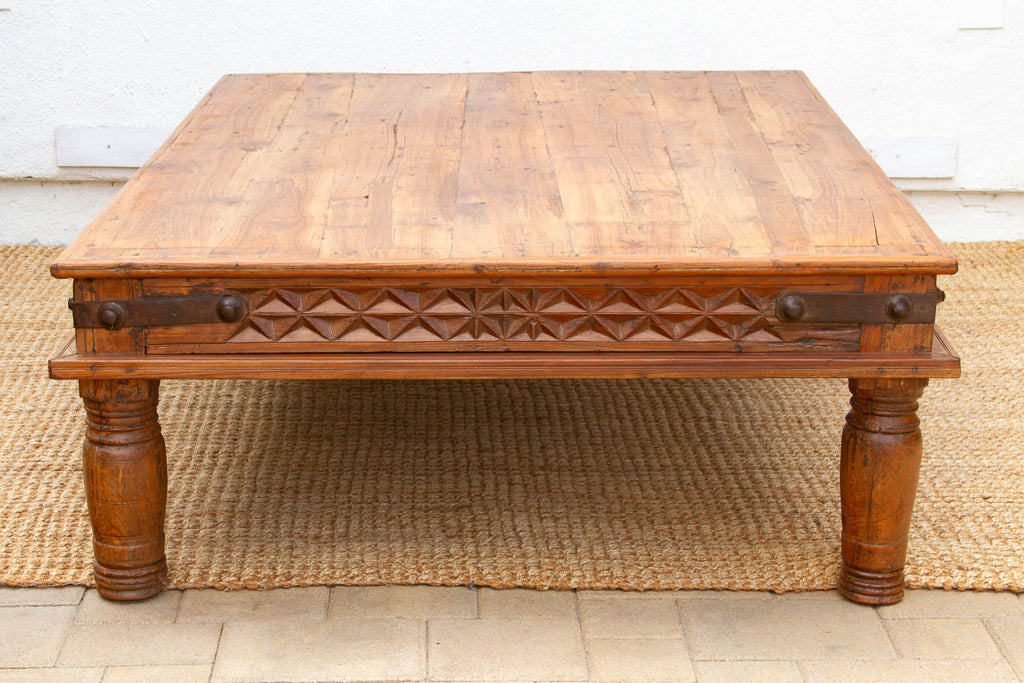 Grand Takhat Large Indian Teak Coffee Table (Trade)