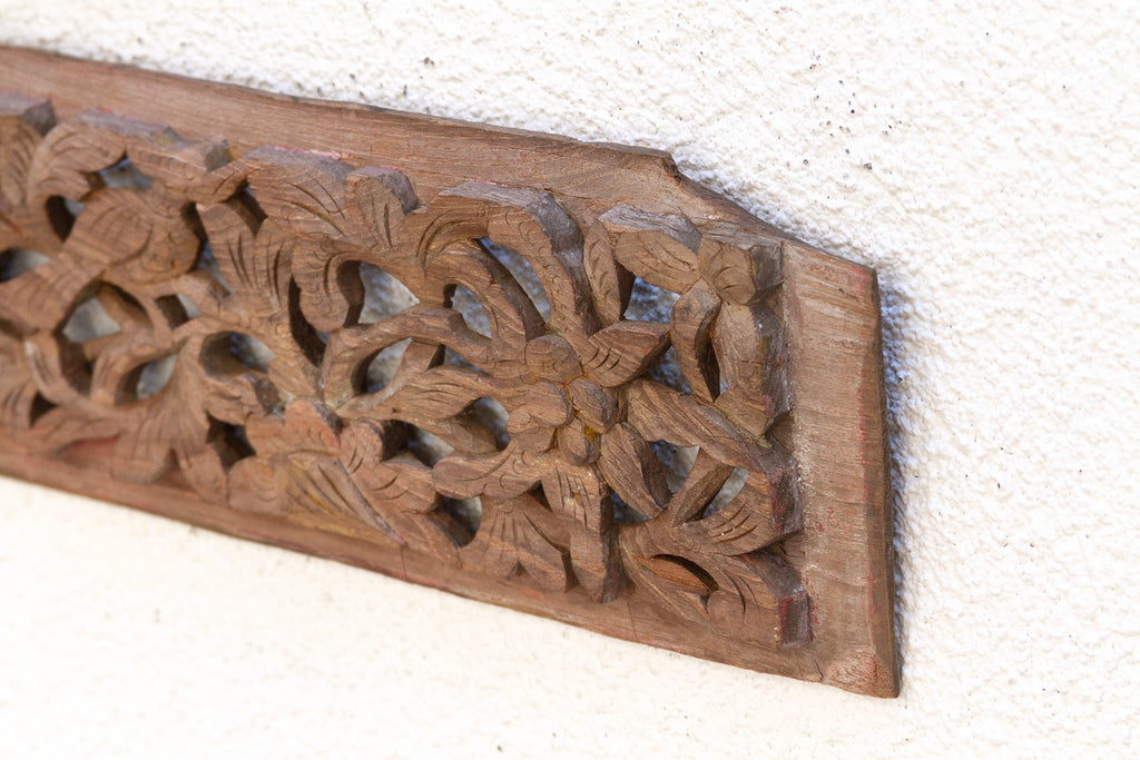 Antique Set of 2 Floral Carved Panels