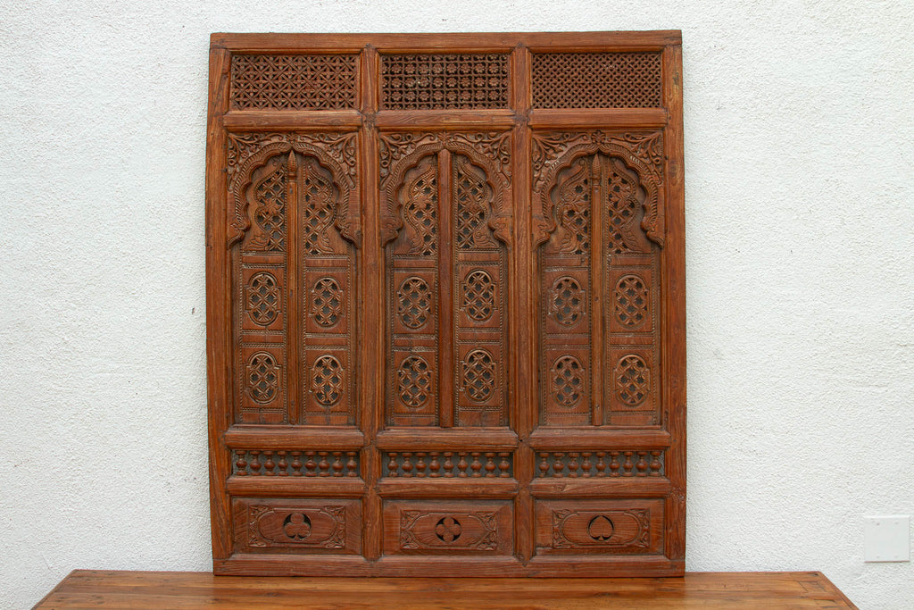 19th Century Rajasthan Lattice Carved Window Panel (Trade)