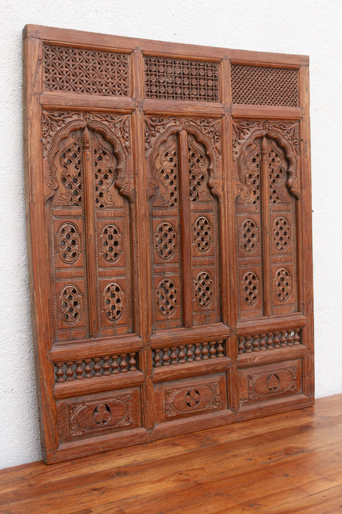 19th Century Rajasthan Lattice Carved Window Panel (Trade)