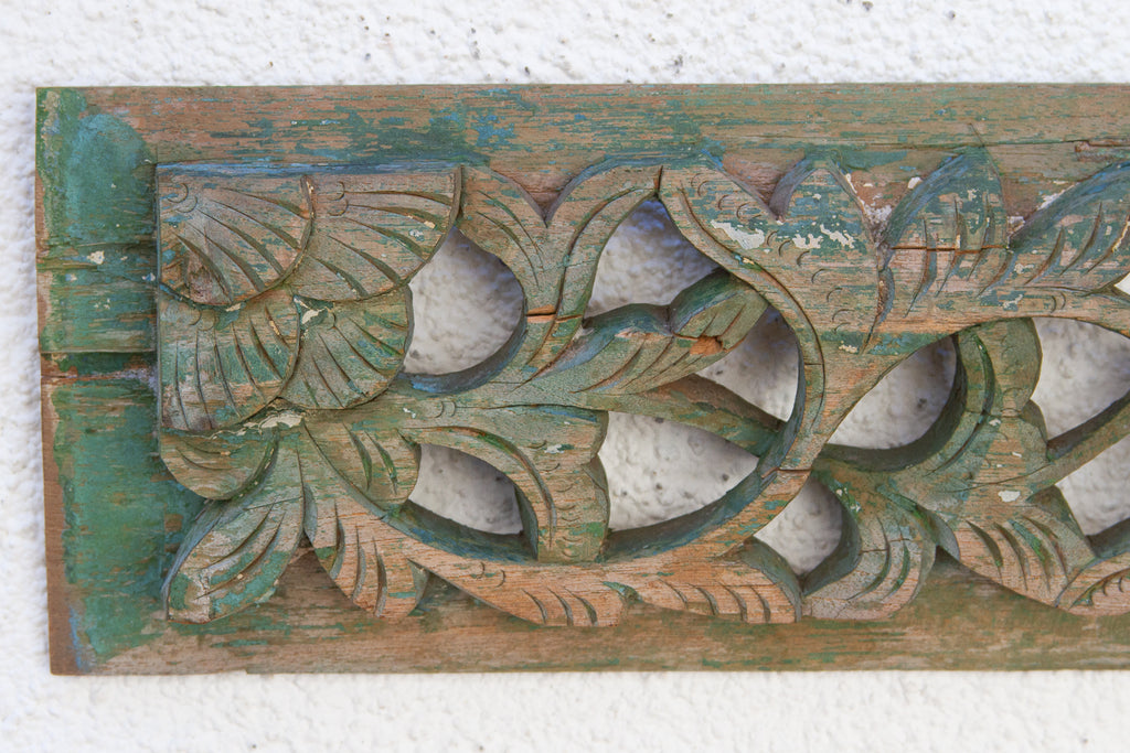 Set of 2, Forest Green Wall Carvings