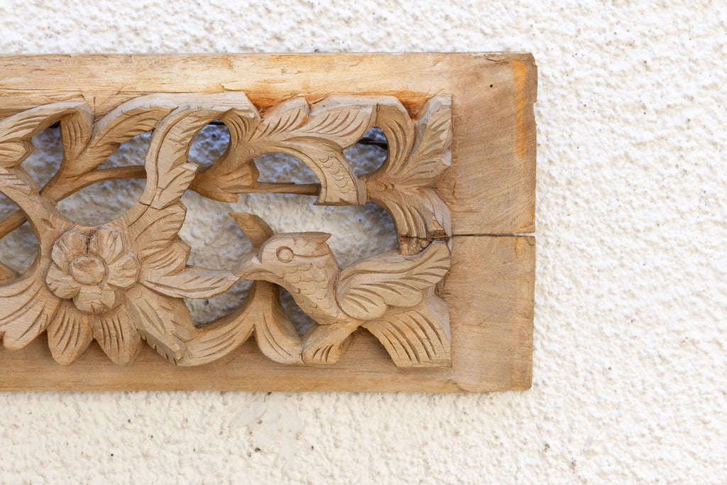 Birds & Flowers Bleached Panels, Pair (Trade)