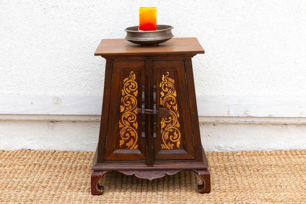Small Mid-20th Century Hand Painted Thai Cabinet