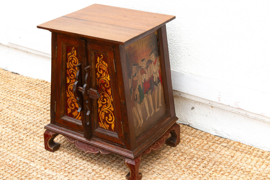 Small Mid-20th Century Hand Painted Thai Cabinet