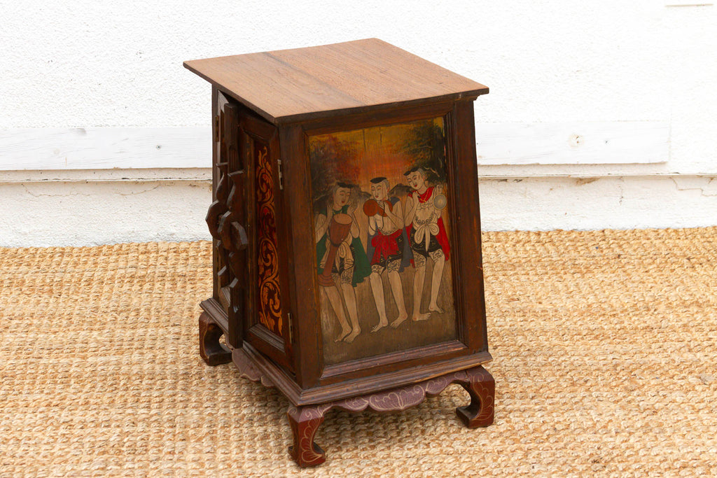Small Mid-20th Century Hand Painted Thai Cabinet