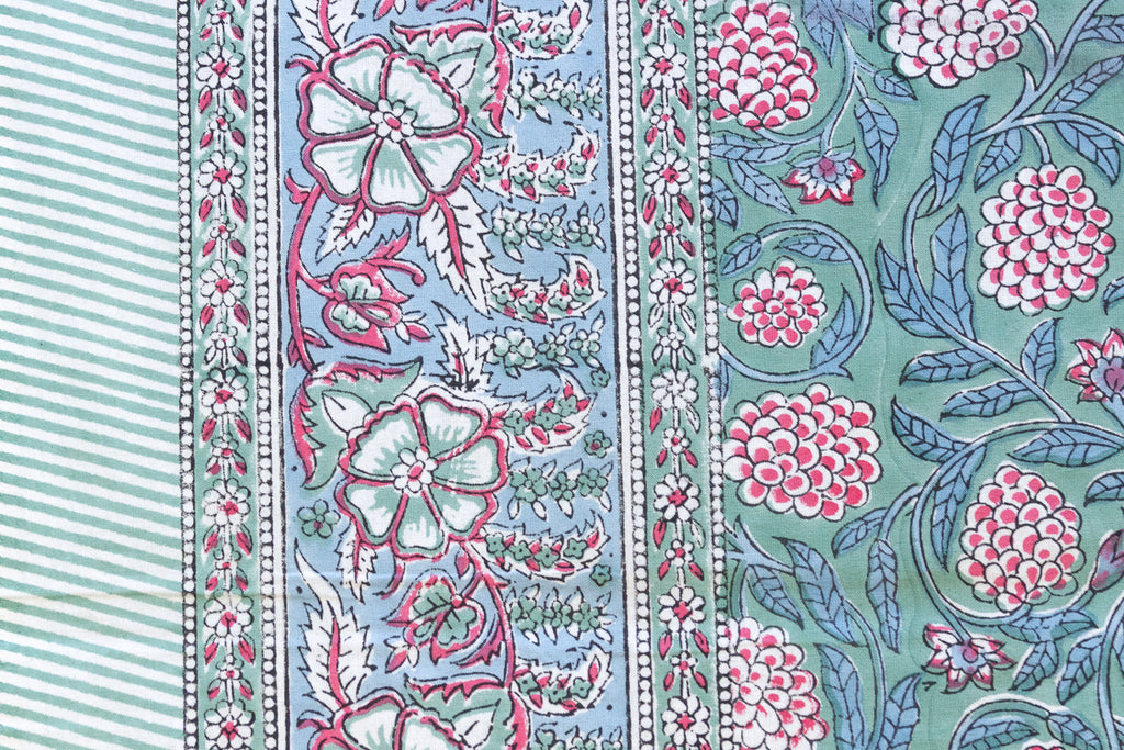 Jaipur Garden, Hand Blockprint Cotton Coverlet