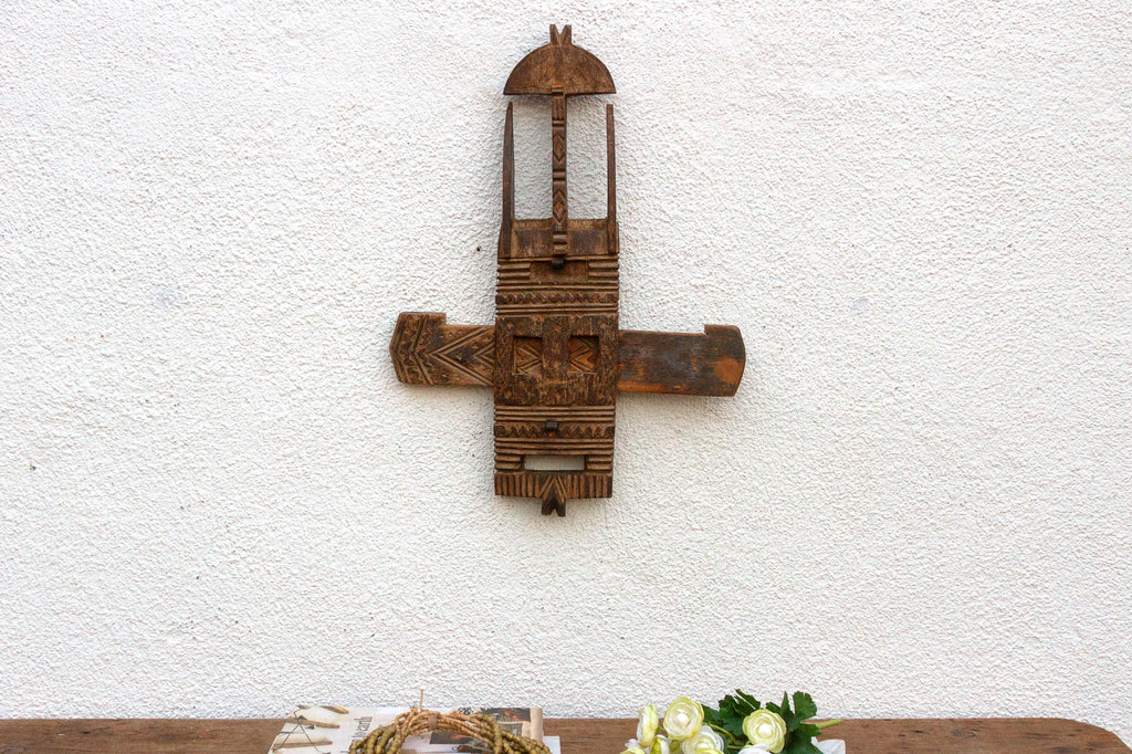 Antique Dogon Carved Door Lock From Mali