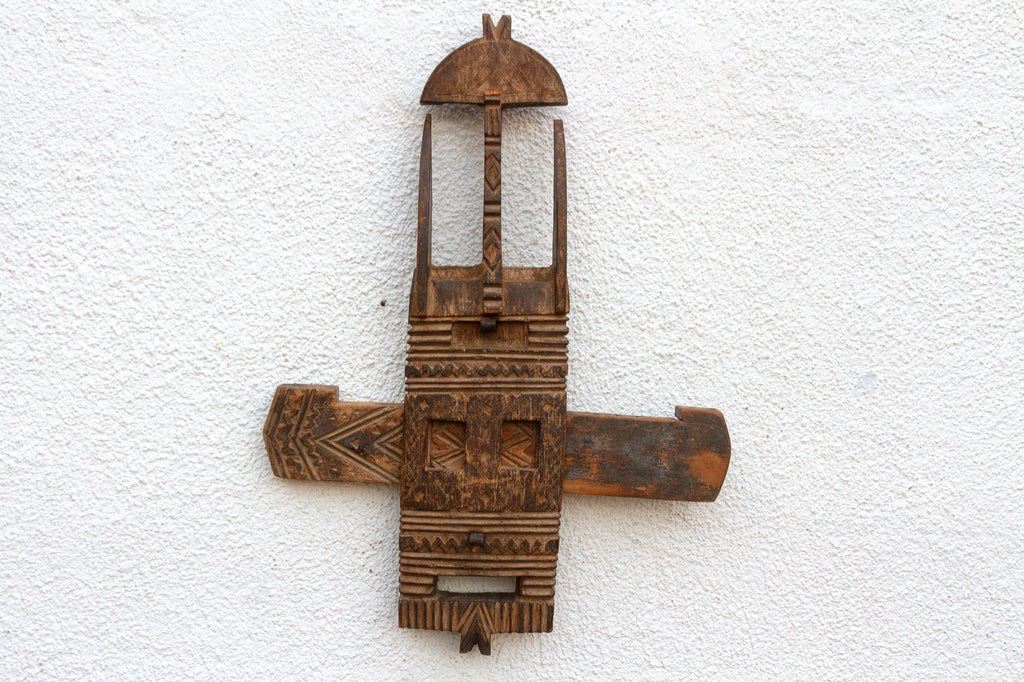 Antique Dogon Carved Door Lock From Mali