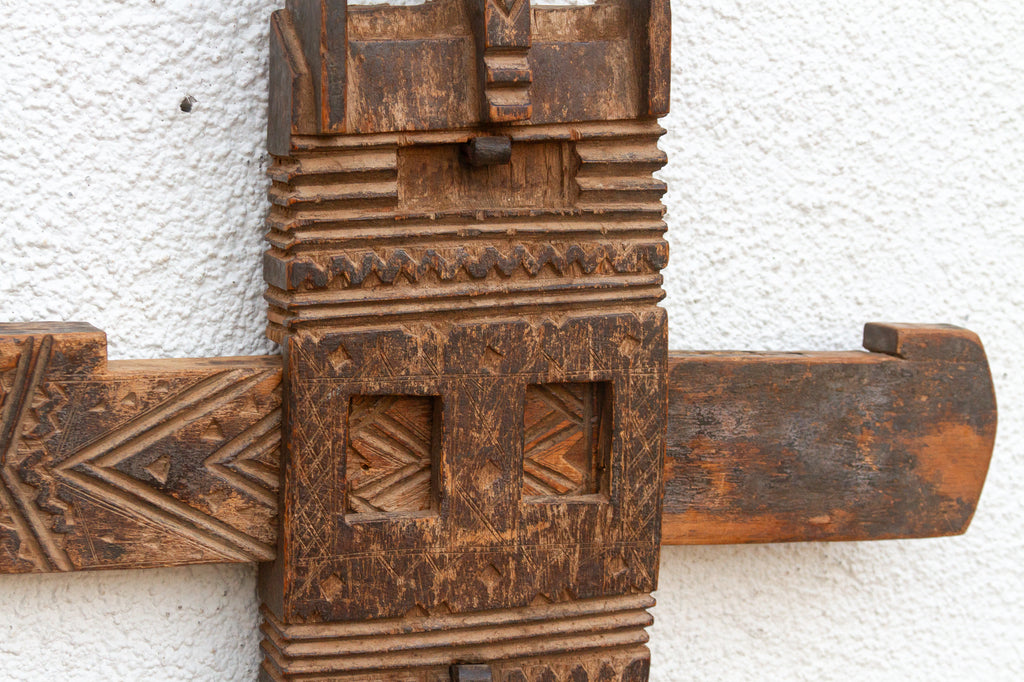Antique Dogon Carved Door Lock From Mali