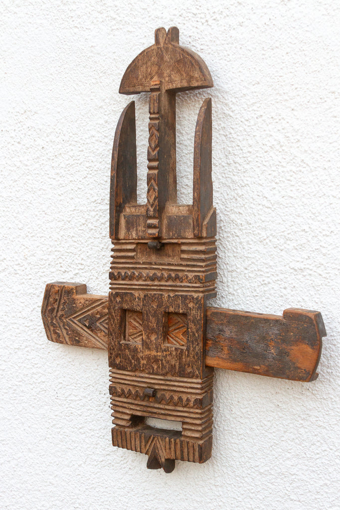 Antique Dogon Carved Door Lock From Mali
