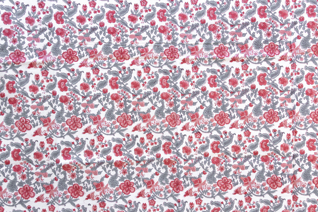 Maison des Fleurs, Hand Blockprint Cotton Coverlet