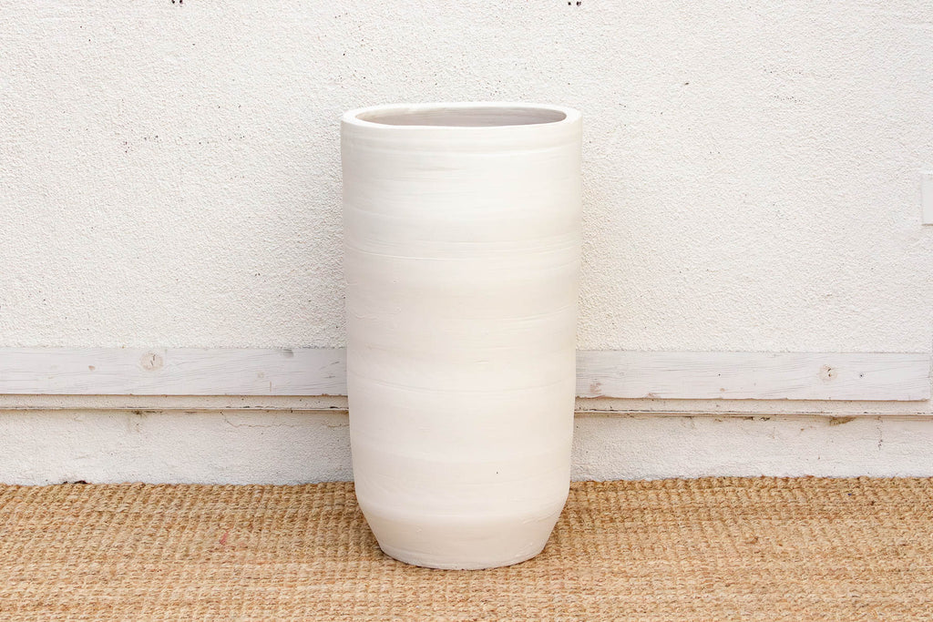 Modern Santorini Chalk White Clay Planter