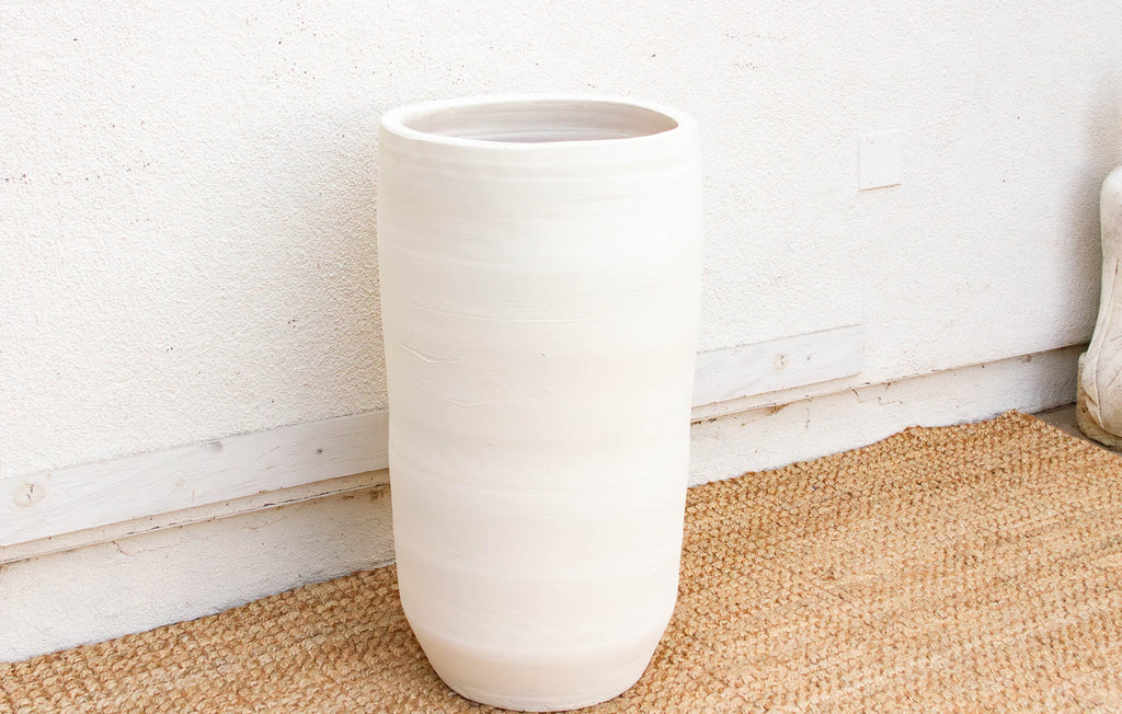 Modern Santorini Chalk White Clay Planter