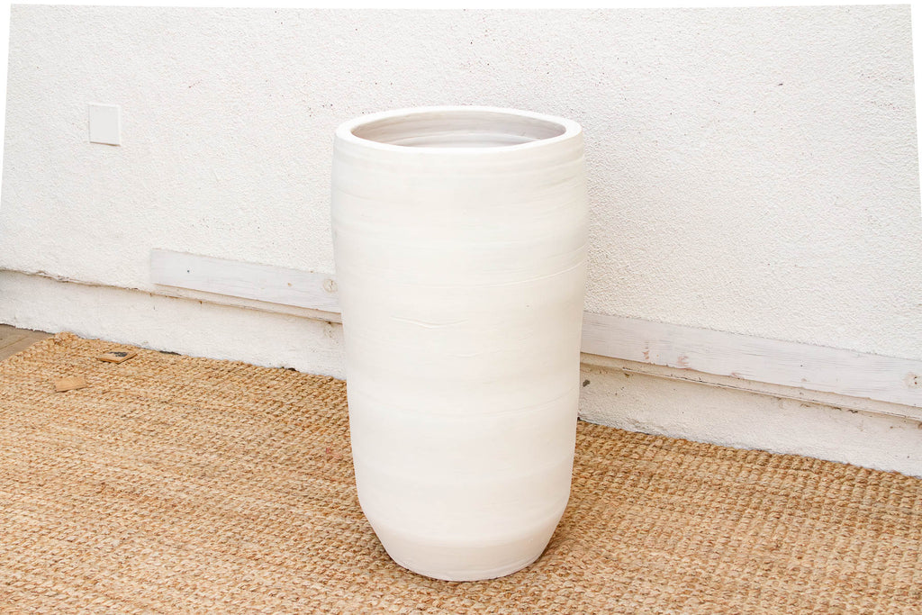 Modern Santorini Chalk White Clay Planter