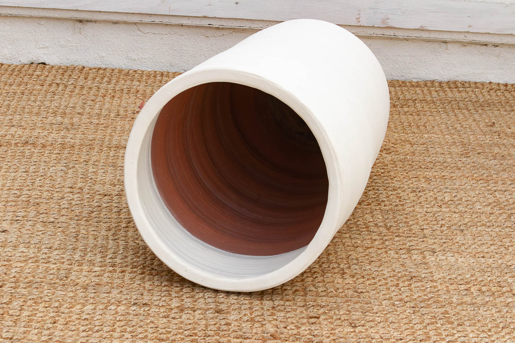 Modern Santorini Chalk White Clay Planter