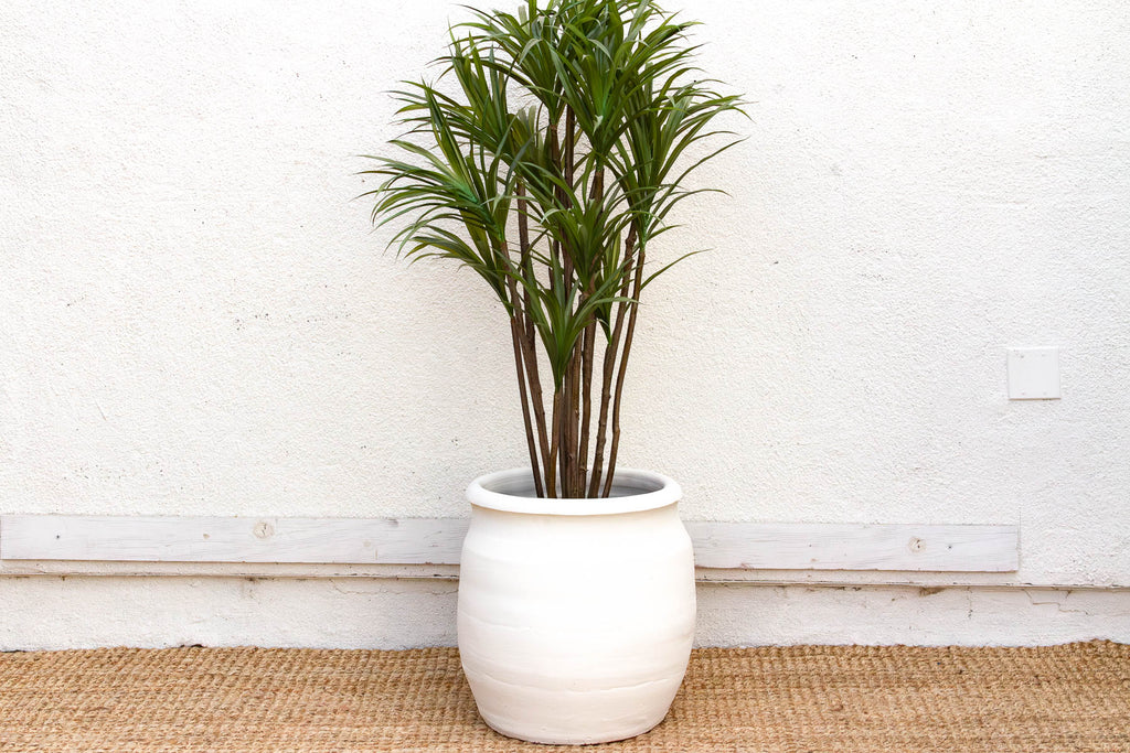 Rounded Paros White Mediterranean Terracotta Pot