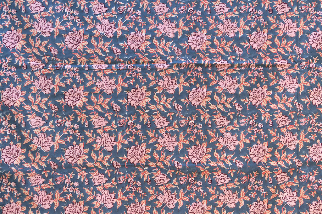 Desert Lily, Hand Blockprint Cotton Coverlet