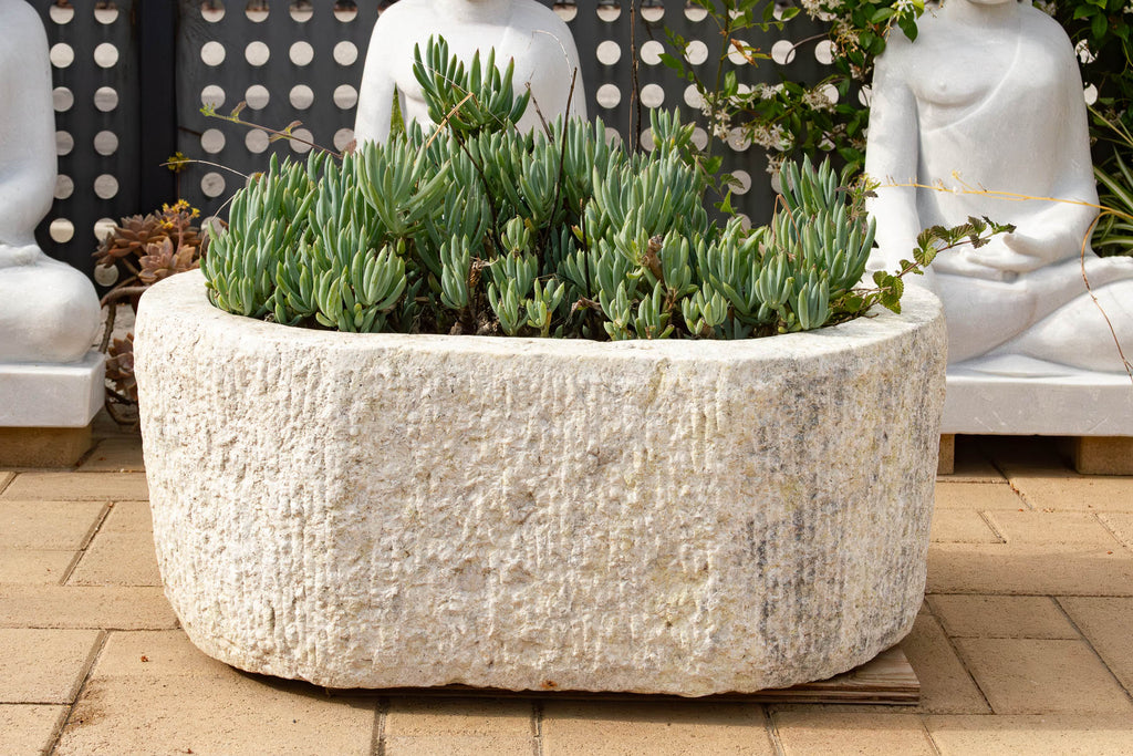 Monumental Chiseled Alabaster Marble Basin (Trade)