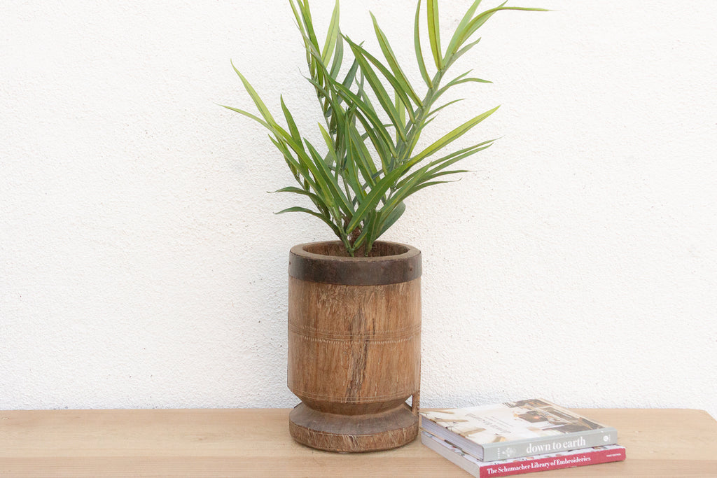 Antique Primitive Indian Spice Grinder Planter