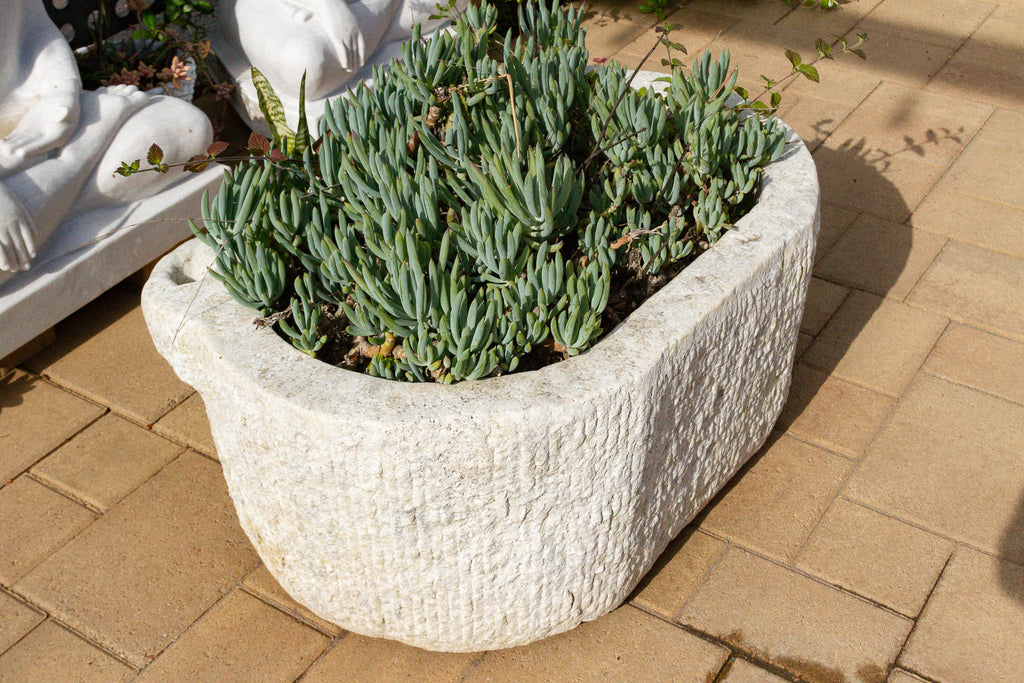 Monumental Chiseled Alabaster Marble Basin (Trade)