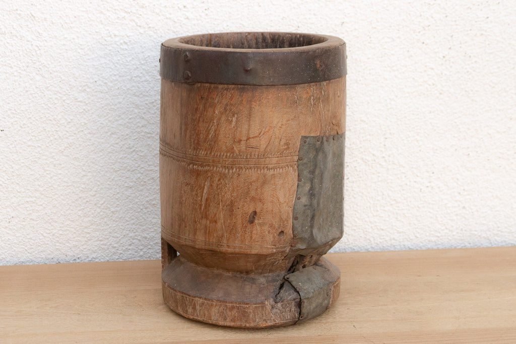 Antique Primitive Indian Spice Grinder Planter