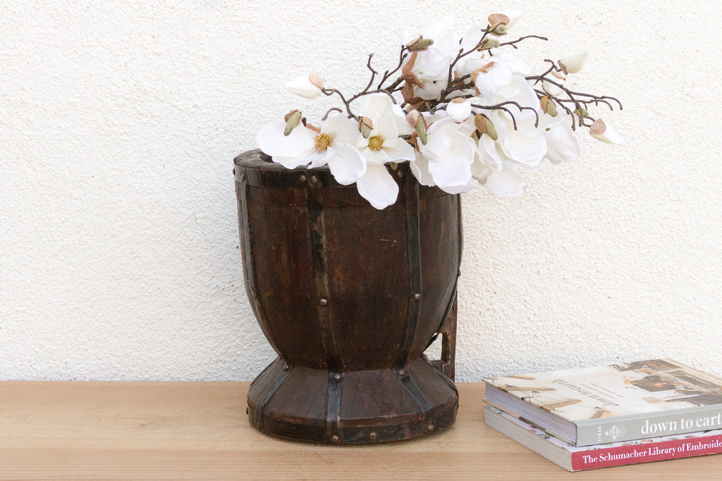 Oversize Vintage Metal Strap Ukali Vessel (Trade)