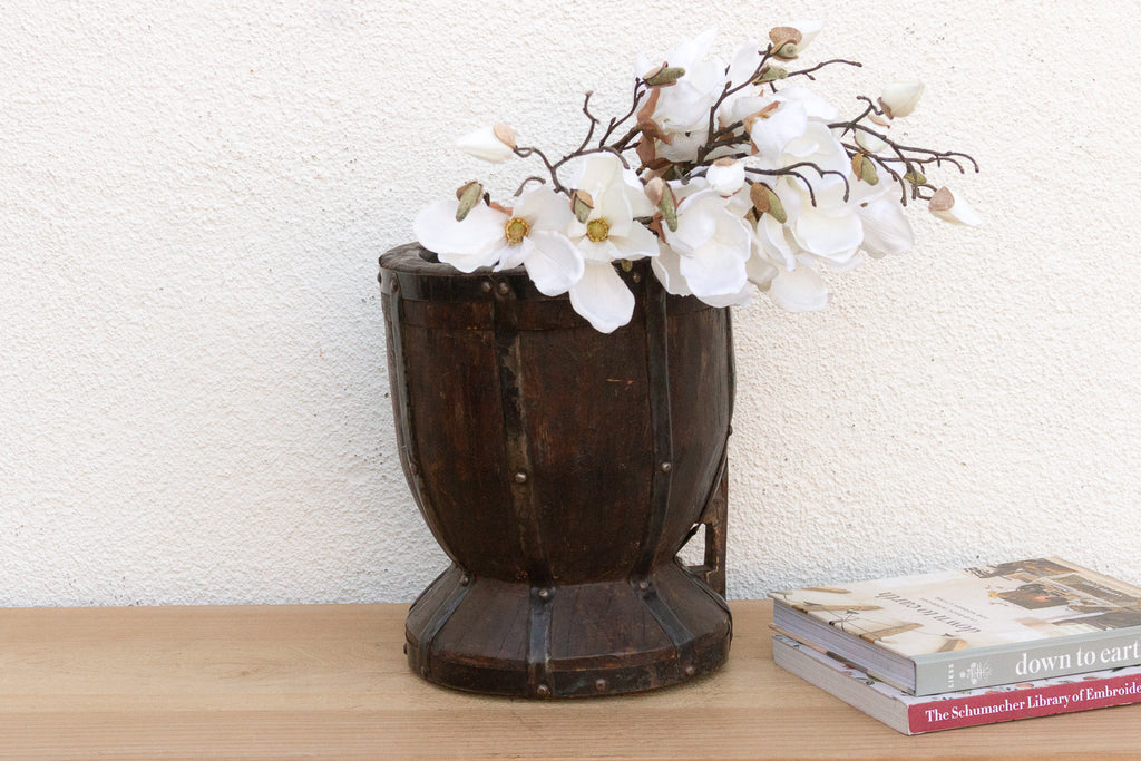 Oversize Vintage Metal Strap Ukali Vessel (Trade)