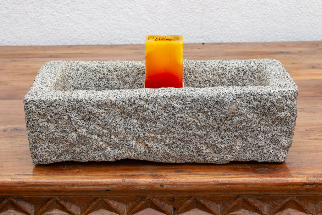 Primitive Hand-Carved Granite Basin