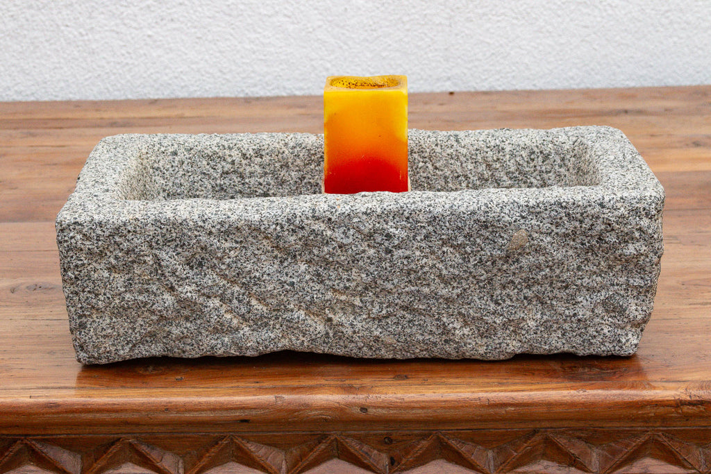 Primitive Hand-Carved Granite Basin