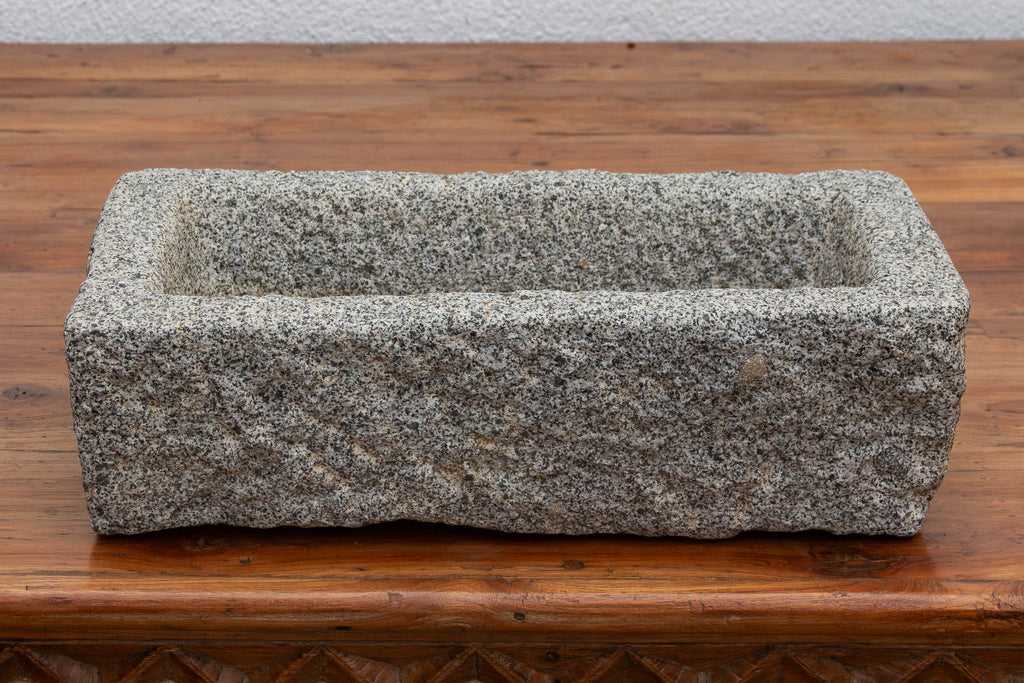Primitive Hand-Carved Granite Basin