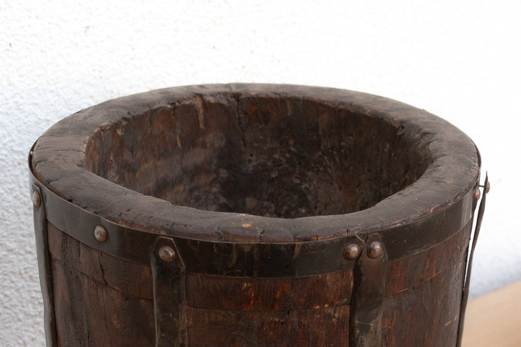 Oversize Vintage Metal Strap Ukali Vessel (Trade)
