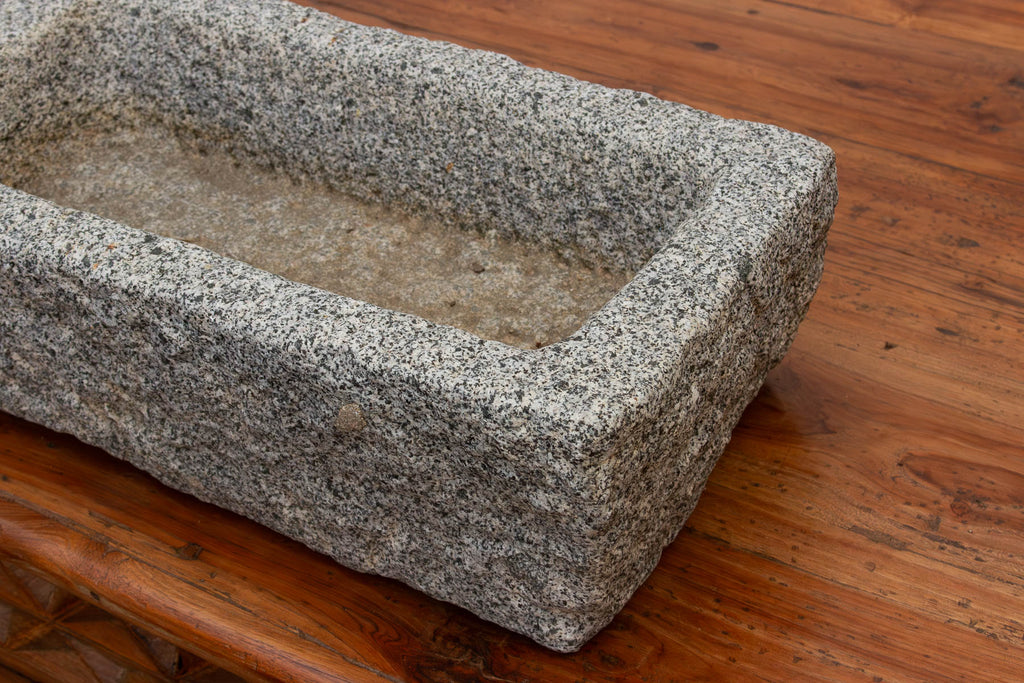 Primitive Hand-Carved Granite Basin