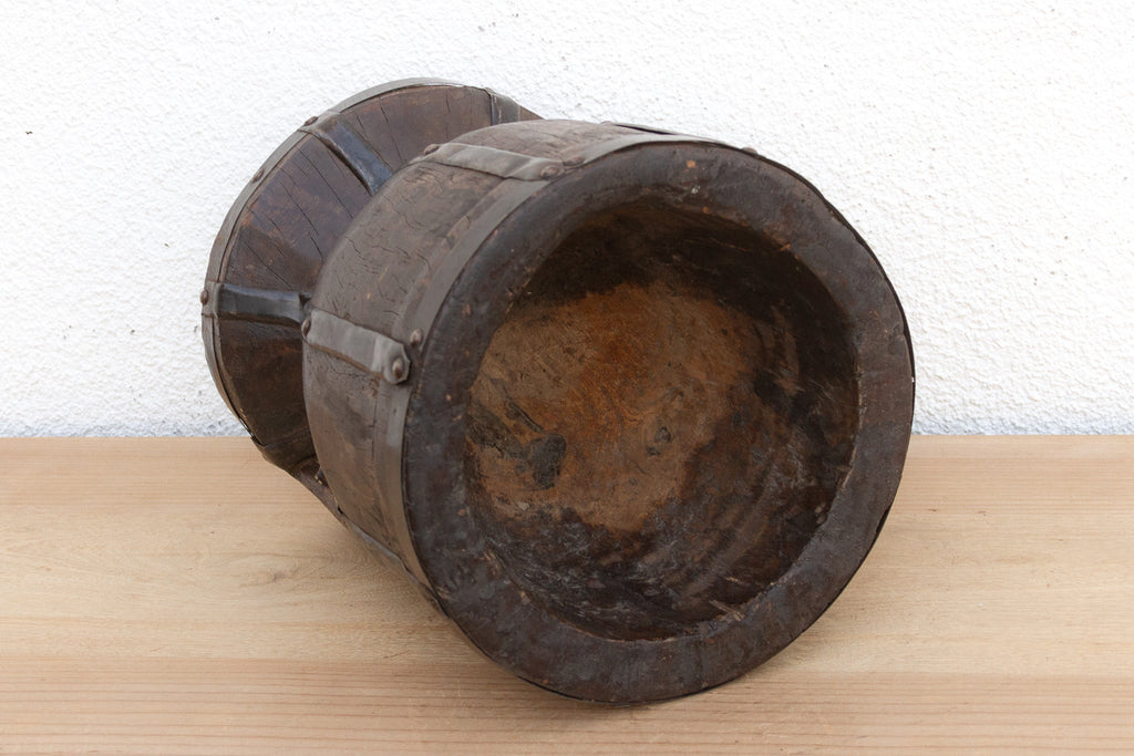 Oversize Vintage Metal Strap Ukali Vessel (Trade)