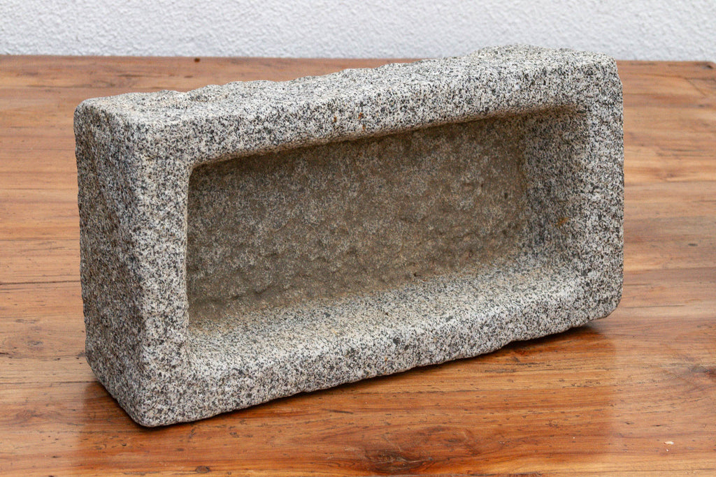 Primitive Hand-Carved Granite Basin
