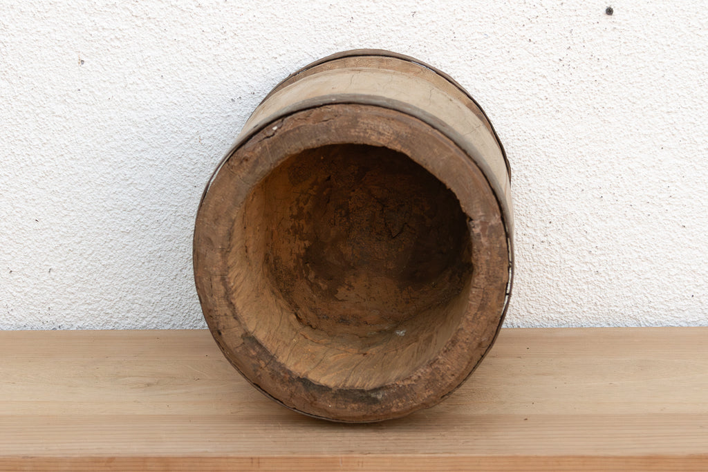 Monumental Primitive Teak & Metal Mortar