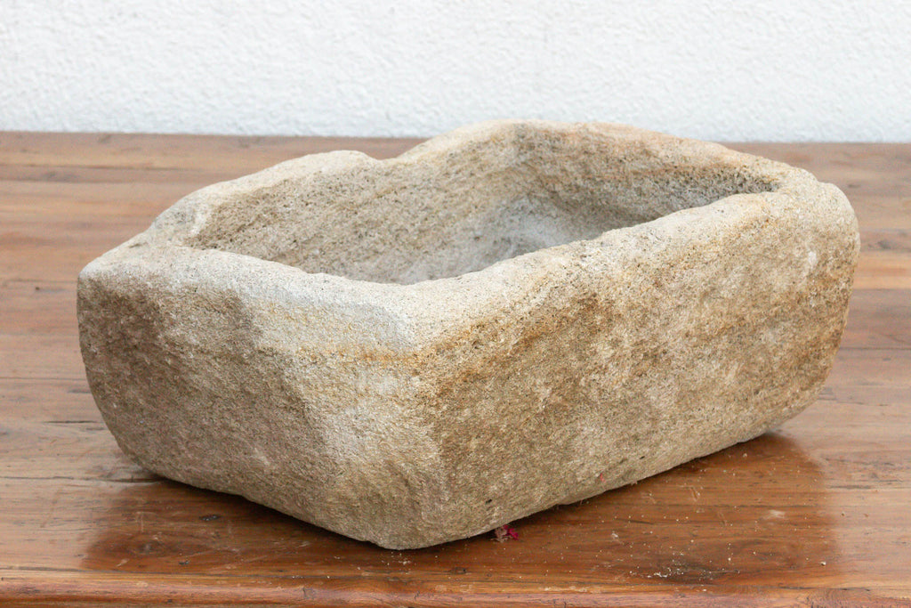 Bastide Basin, French Hand-Carved Stone Planter (Trade)