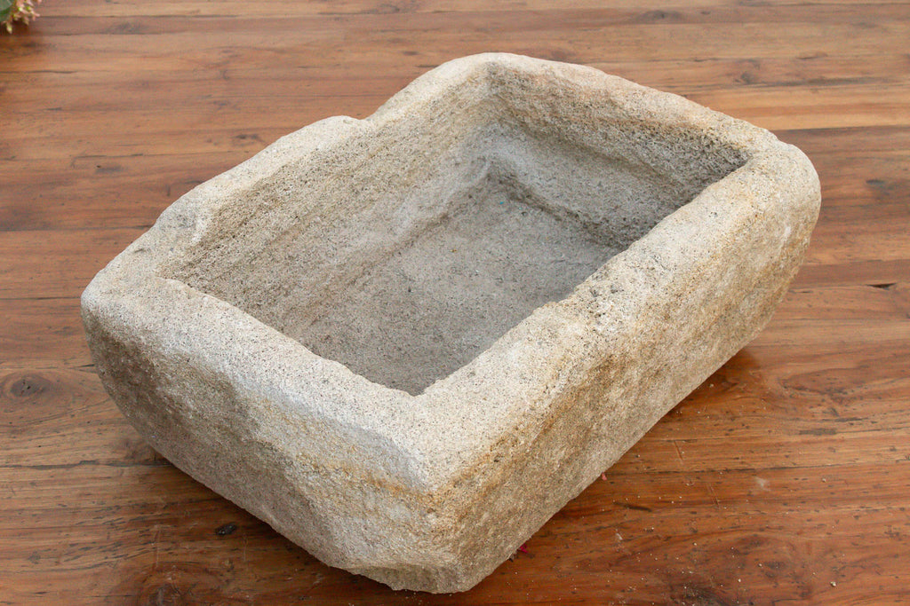 Bastide Basin, French Hand-Carved Stone Planter (Trade)