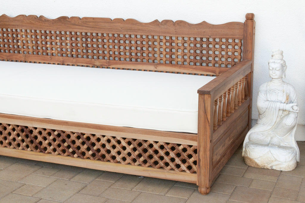 108” Long Grand Moroccan Mousharabi Teak Daybed