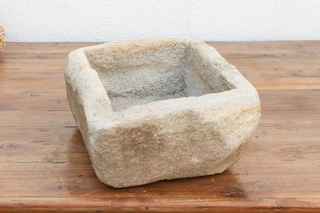 Bastide Basin, French Hand-Carved Stone Planter (Trade)