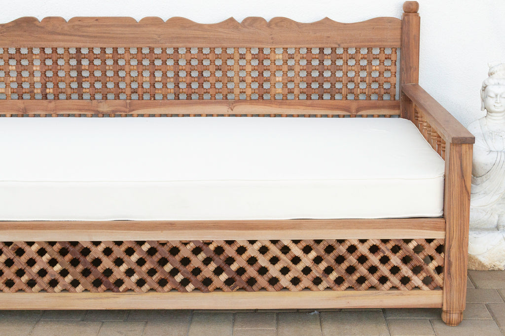 108” Long Grand Moroccan Mousharabi Teak Daybed