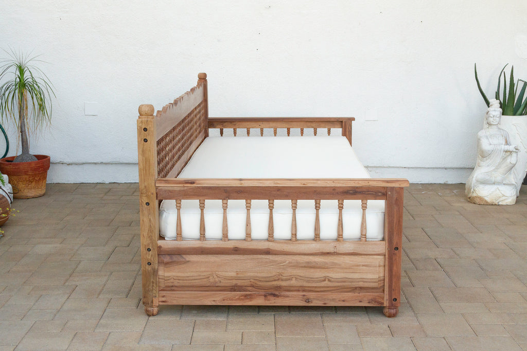 108” Long Grand Moroccan Mousharabi Teak Daybed