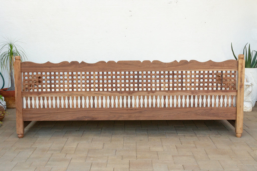 108” Long Grand Moroccan Mousharabi Teak Daybed